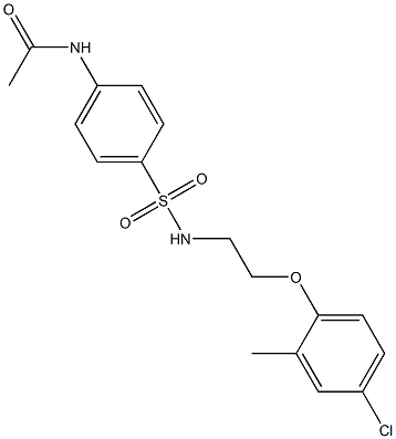 N-[4-[2-(4-chloro-2-methylphenoxy)ethylsulfamoyl]phenyl]acetamide Struktur