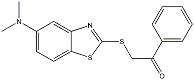 2-[[5-(dimethylamino)-1,3-benzothiazol-2-yl]sulfanyl]-1-phenylethanone Struktur