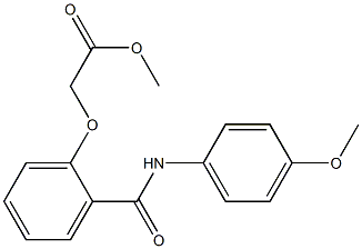 methyl 2-[2-[(4-methoxyphenyl)carbamoyl]phenoxy]acetate Struktur