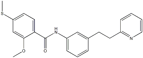 2-methoxy-4-methylsulfanyl-N-[3-(2-pyridin-2-ylethyl)phenyl]benzamide Struktur