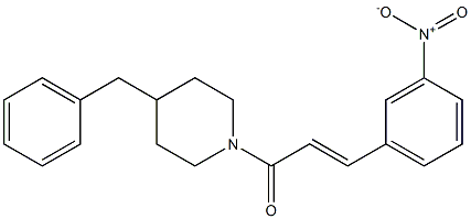 (E)-1-(4-benzylpiperidin-1-yl)-3-(3-nitrophenyl)prop-2-en-1-one Struktur