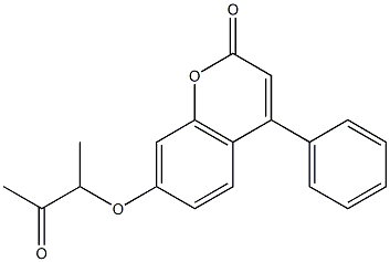 7-(3-oxobutan-2-yloxy)-4-phenylchromen-2-one Struktur