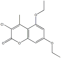 3-chloro-5,7-diethoxy-4-methylchromen-2-one Struktur