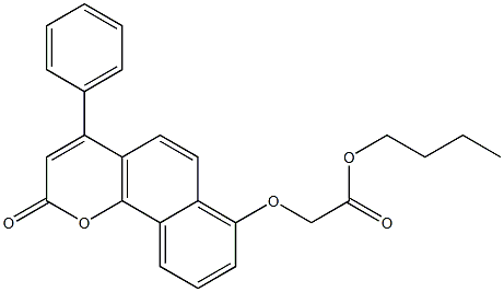 butyl 2-(2-oxo-4-phenylbenzo[h]chromen-7-yl)oxyacetate Struktur