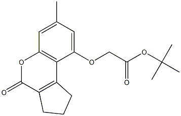 tert-butyl 2-[(7-methyl-4-oxo-2,3-dihydro-1H-cyclopenta[c]chromen-9-yl)oxy]acetate Struktur