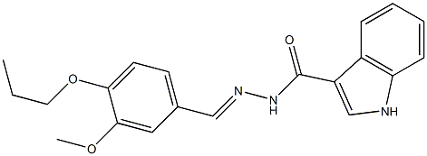 N-[(E)-(3-methoxy-4-propoxyphenyl)methylideneamino]-1H-indole-3-carboxamide Struktur