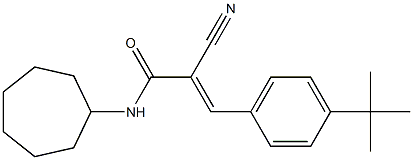 (E)-3-(4-tert-butylphenyl)-2-cyano-N-cycloheptylprop-2-enamide Struktur