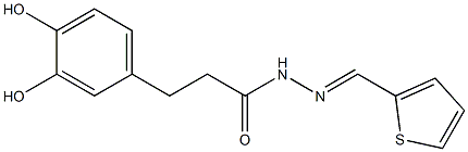 3-(3,4-dihydroxyphenyl)-N-[(E)-thiophen-2-ylmethylideneamino]propanamide Struktur