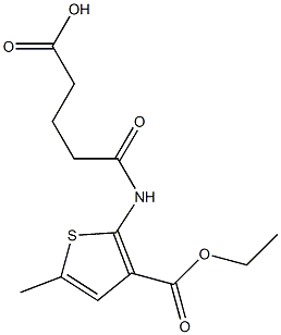 5-[(3-ethoxycarbonyl-5-methylthiophen-2-yl)amino]-5-oxopentanoic acid Struktur