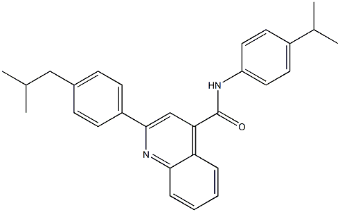 2-[4-(2-methylpropyl)phenyl]-N-(4-propan-2-ylphenyl)quinoline-4-carboxamide Struktur