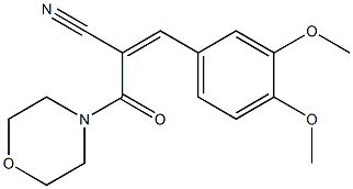 (Z)-3-(3,4-dimethoxyphenyl)-2-(morpholine-4-carbonyl)prop-2-enenitrile Struktur