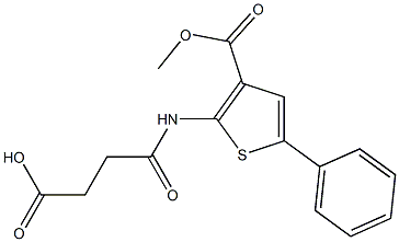 4-[(3-methoxycarbonyl-5-phenylthiophen-2-yl)amino]-4-oxobutanoic acid Struktur