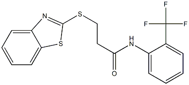 3-(1,3-benzothiazol-2-ylsulfanyl)-N-[2-(trifluoromethyl)phenyl]propanamide Struktur