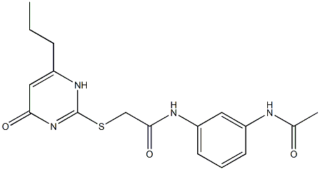 N-(3-acetamidophenyl)-2-[(4-oxo-6-propyl-1H-pyrimidin-2-yl)sulfanyl]acetamide Struktur