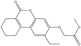 methyl 2-[(2-ethyl-6-oxo-7,8,9,10-tetrahydrobenzo[c]chromen-3-yl)oxy]acetate Struktur