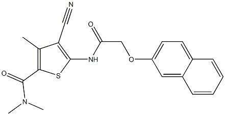 4-cyano-N,N,3-trimethyl-5-[(2-naphthalen-2-yloxyacetyl)amino]thiophene-2-carboxamide Struktur