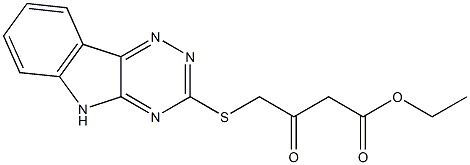 ethyl 3-oxo-4-(5H-[1,2,4]triazino[5,6-b]indol-3-ylsulfanyl)butanoate Struktur