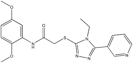 N-(2,5-dimethoxyphenyl)-2-[(4-ethyl-5-pyridin-3-yl-1,2,4-triazol-3-yl)sulfanyl]acetamide Struktur