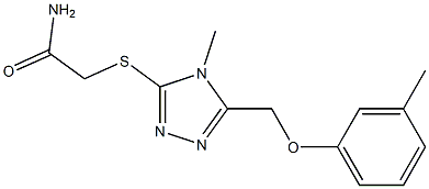 2-[[4-methyl-5-[(3-methylphenoxy)methyl]-1,2,4-triazol-3-yl]sulfanyl]acetamide Struktur