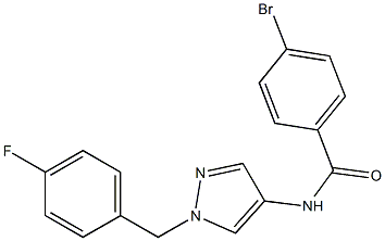 4-bromo-N-[1-[(4-fluorophenyl)methyl]pyrazol-4-yl]benzamide Struktur