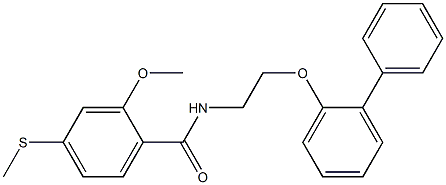 2-methoxy-4-methylsulfanyl-N-[2-(2-phenylphenoxy)ethyl]benzamide Struktur