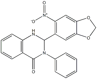 2-(6-nitro-1,3-benzodioxol-5-yl)-3-phenyl-1,2-dihydroquinazolin-4-one Struktur