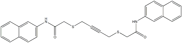 N-naphthalen-2-yl-2-[4-[2-(naphthalen-2-ylamino)-2-oxoethyl]sulfanylbut-2-ynylsulfanyl]acetamide Struktur