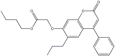 butyl 2-(2-oxo-4-phenyl-6-propylchromen-7-yl)oxyacetate Struktur