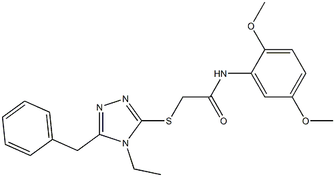 2-[(5-benzyl-4-ethyl-1,2,4-triazol-3-yl)sulfanyl]-N-(2,5-dimethoxyphenyl)acetamide Struktur