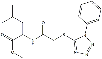 methyl 4-methyl-2-[[2-(1-phenyltetrazol-5-yl)sulfanylacetyl]amino]pentanoate Struktur