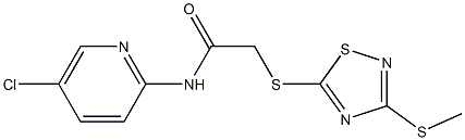 N-(5-chloropyridin-2-yl)-2-[(3-methylsulfanyl-1,2,4-thiadiazol-5-yl)sulfanyl]acetamide Struktur