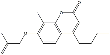 4-butyl-8-methyl-7-(2-methylprop-2-enoxy)chromen-2-one Struktur