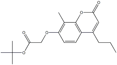 tert-butyl 2-(8-methyl-2-oxo-4-propylchromen-7-yl)oxyacetate Struktur