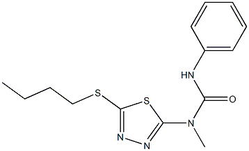 1-(5-butylsulfanyl-1,3,4-thiadiazol-2-yl)-1-methyl-3-phenylurea Struktur