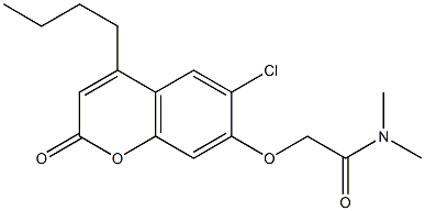 2-(4-butyl-6-chloro-2-oxochromen-7-yl)oxy-N,N-dimethylacetamide Struktur