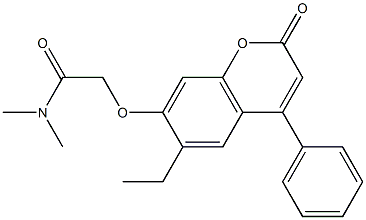 2-(6-ethyl-2-oxo-4-phenylchromen-7-yl)oxy-N,N-dimethylacetamide Struktur