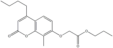 propyl 2-(4-butyl-8-methyl-2-oxochromen-7-yl)oxyacetate Struktur