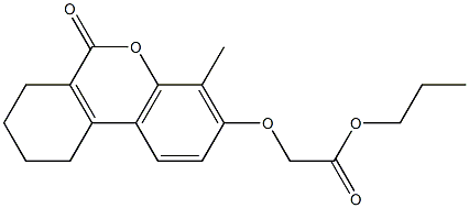 propyl 2-[(4-methyl-6-oxo-7,8,9,10-tetrahydrobenzo[c]chromen-3-yl)oxy]acetate Struktur