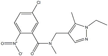 5-chloro-N-[(1-ethyl-5-methylpyrazol-4-yl)methyl]-N-methyl-2-nitrobenzamide Struktur