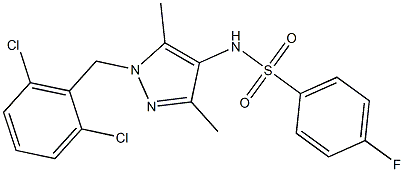 N-[1-[(2,6-dichlorophenyl)methyl]-3,5-dimethylpyrazol-4-yl]-4-fluorobenzenesulfonamide Struktur