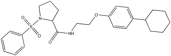 1-(benzenesulfonyl)-N-[2-(4-cyclohexylphenoxy)ethyl]pyrrolidine-2-carboxamide Struktur