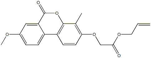 prop-2-enyl 2-(8-methoxy-4-methyl-6-oxobenzo[c]chromen-3-yl)oxyacetate Struktur