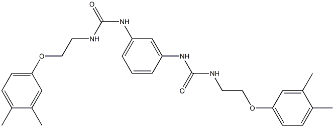 1-[2-(3,4-dimethylphenoxy)ethyl]-3-[3-[2-(3,4-dimethylphenoxy)ethylcarbamoylamino]phenyl]urea Struktur