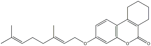 3-[(2E)-3,7-dimethylocta-2,6-dienoxy]-7,8,9,10-tetrahydrobenzo[c]chromen-6-one Structure