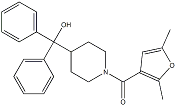 (2,5-dimethylfuran-3-yl)-[4-[hydroxy(diphenyl)methyl]piperidin-1-yl]methanone Struktur