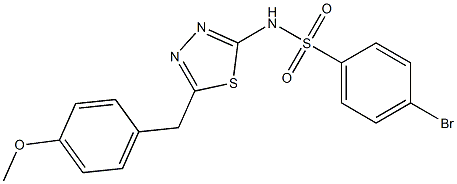 4-bromo-N-[5-[(4-methoxyphenyl)methyl]-1,3,4-thiadiazol-2-yl]benzenesulfonamide Struktur