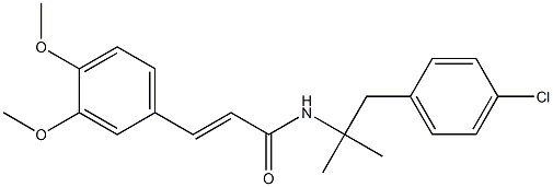 (E)-N-[1-(4-chlorophenyl)-2-methylpropan-2-yl]-3-(3,4-dimethoxyphenyl)prop-2-enamide Struktur