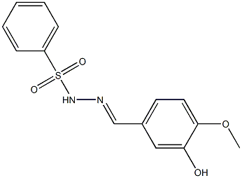 N-[(E)-(3-hydroxy-4-methoxyphenyl)methylideneamino]benzenesulfonamide Struktur