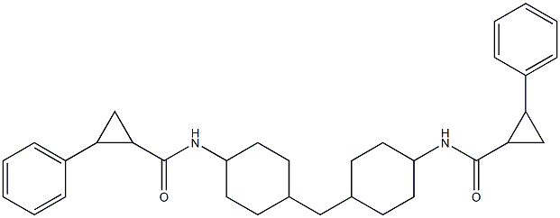 2-phenyl-N-[4-[[4-[(2-phenylcyclopropanecarbonyl)amino]cyclohexyl]methyl]cyclohexyl]cyclopropane-1-carboxamide Struktur