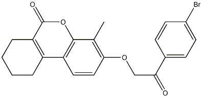 3-[2-(4-bromophenyl)-2-oxoethoxy]-4-methyl-7,8,9,10-tetrahydrobenzo[c]chromen-6-one Struktur